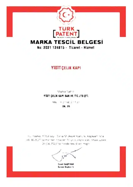 Yiğit Çelik Kapı Belgesi 4