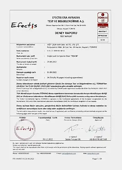 Yiğit Çelik Kapı Belgesi 1
