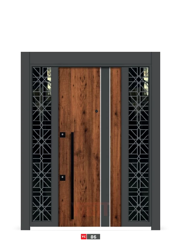 Kompozit Panel ve Cam Kombinasyonlu Kapı Modeli YC 86