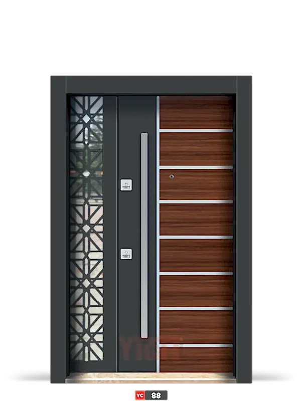 Kompozit Panel ve Dekoratif Izgaralı Kapı Modeli YC 88